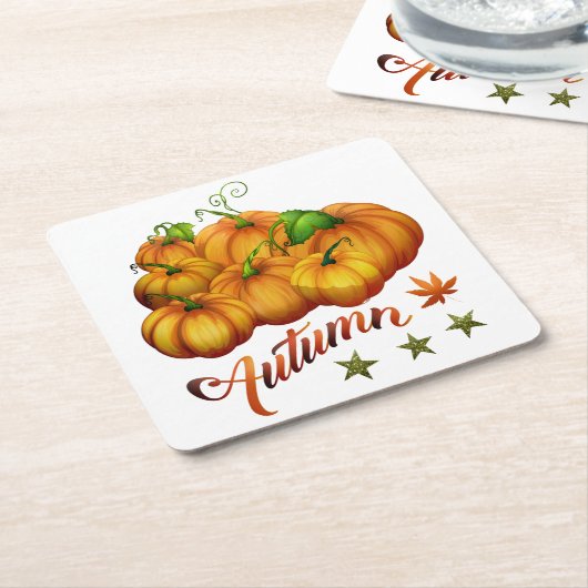 Kürbis Herbst Rechteckiger Pappuntersetzer (angewinkelt)