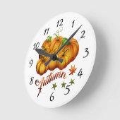 Kürbis Herbst Runde Wanduhr (Winkel)