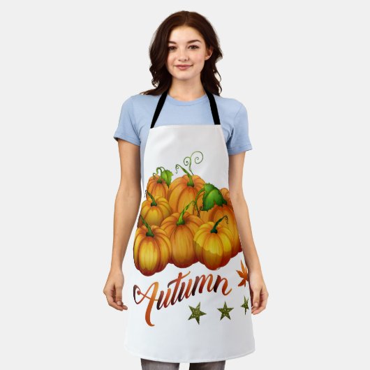 Kürbis Herbst Schürze (Getragen)