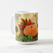 Kürbis Herbst Sonnenblume Kaffeetasse (Vorderseite Links)