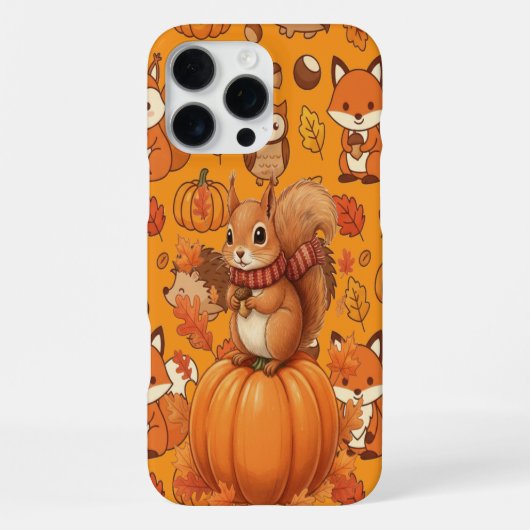 Kürbis Herbst und das Eichhörnchen iPhone Hülle (Rückseite)