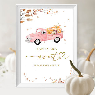 Kürbis Herbstbabys sind ein süßes Zeichen Poster
