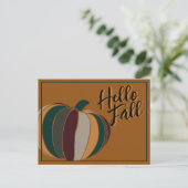 Kürbis Herbstfarben Postkarte (Stehend Vorderseite)