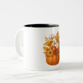 Kürbis-Herbstkomposition Wasserfarbe Kaffeetasse (Vorderseite Links)