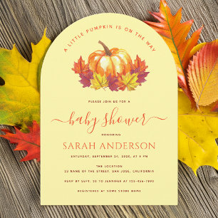 Kürbis Herbstlaub fällt Baby Shower Einladung