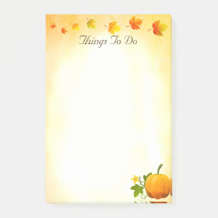 Kürbis & Herbstlaub To-Do-Post-it-Notizen Post-it Klebezettel