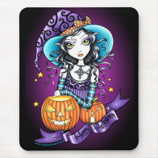 Kürbis-Hexe Mousepad "Lisas" Halloween (Vorne)
