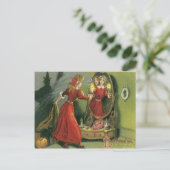 Kürbis Hexe Schwarze Katze Geist Postkarte (Stehend Vorderseite)