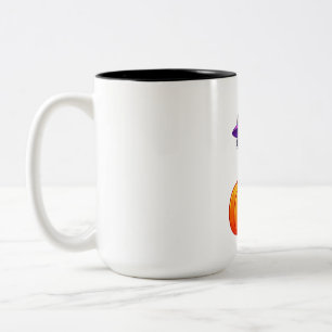 Kürbis-Hexenkatze Entzücken Zweifarbige Tasse