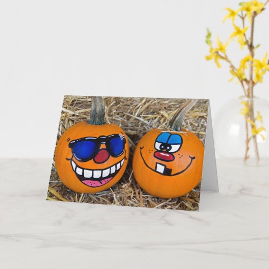 Kürbis-Hochzeit Karte (Gelbe Blume)