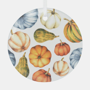 Kürbis Illustration: Nahtloses Wasserfarbmuster Ornament Aus Glas