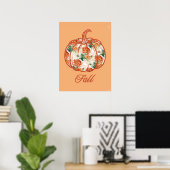 Kürbis im Chrysanthemenmuster Poster (Heimbüro)