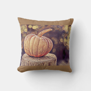 Kürbis im Herbst Vintage-Thanksgiving-Gemälde Kissen