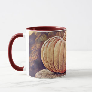 Kürbis im Herbst Vintage-Thanksgiving-Gemälde Tasse