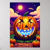 Kürbis in die Nacht | AI Art Poster (Vorne)