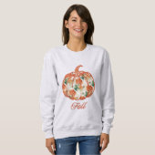 Kürbis in ein Chrysanthemum-Muster Sweatshirt (Vorne ganz)