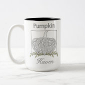 Kürbis in Licht - Kürbishaven Zweifarbige Tasse (Links)