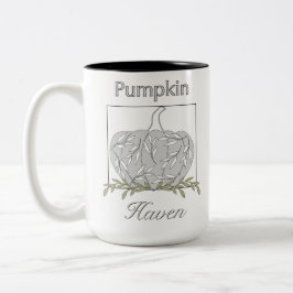 Kürbis in Licht - Kürbishaven Zweifarbige Tasse