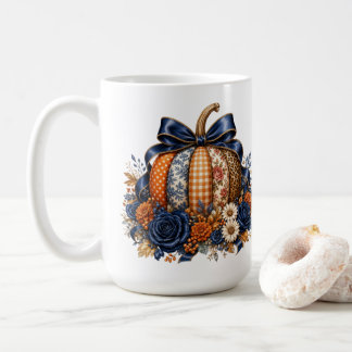 Kürbis in Marineblau Kaffeetasse