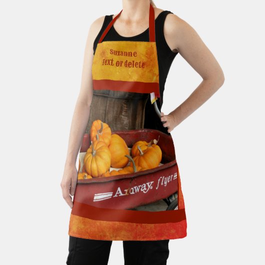 Kürbis in Wagenland Fall Personalisiert Schürze (InSitu)