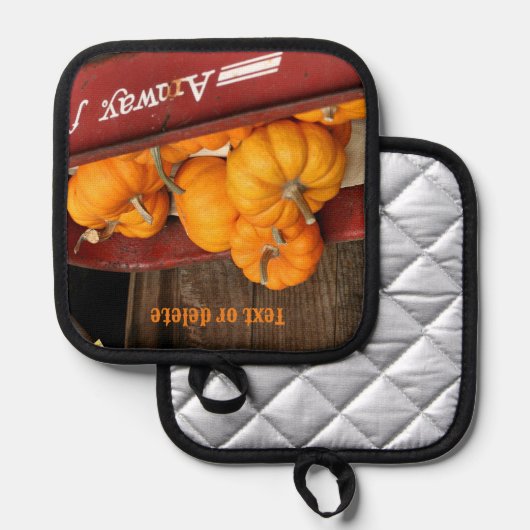 Kürbis in Wagenland Fall Personalisiert Topflappen (Vorderseite/Rückseite)