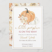 Kürbis ist auf dem Weg zur Blumendusche Einladung (Vorne/Hinten)