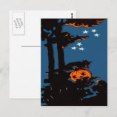 Kürbis Jack O' Lantern Katze Orange Schwarz Postkarte (Vorne/Hinten)