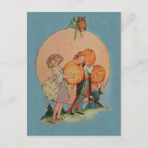 Kürbis Jack O Lantern Kobold Eule Pirat Postkarte