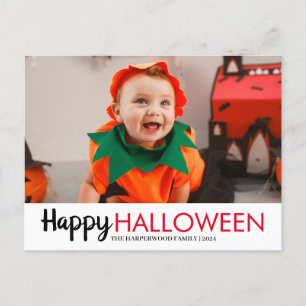Kürbis Jack-o-Laterne Halloween Familie Ein Foto Feiertagspostkarte
