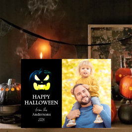 Kürbis Jack-o-Laterne Halloween Familie Ein Foto Feiertagspostkarte