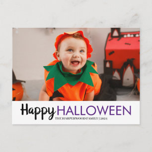 Kürbis Jack-o-Laterne Halloween Familie Ein Foto Feiertagspostkarte