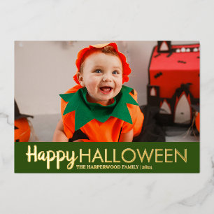 Kürbis Jack-o-Laterne Halloween Familie Ein Foto Folien Feiertagskarte