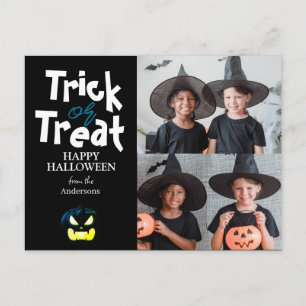 Kürbis Jack-o-Laterne Halloween Familie Zwei Foto Feiertagspostkarte