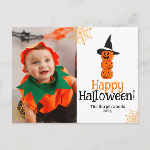 Kürbis Jack-o-Laterne Happy Halloween Foto Feiertagspostkarte