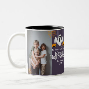 Kürbis Jack-o-Laterne Happy Halloween Foto Zweifarbige Tasse