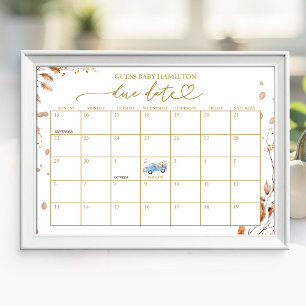 Kürbis-Junge-Herbst-Baby-Party Termin-Kalender Poster