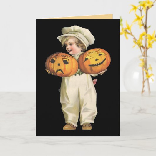 Kürbis-Junge Karte (Gelbe Blume)