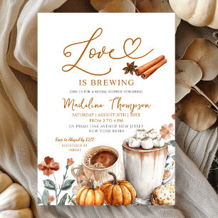 Kürbis-Kaffee-Themen-Liebe-braut-Junggesellinnenab Einladung