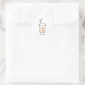 Kürbis-Kaffeetasse Runder Aufkleber (Tasche)