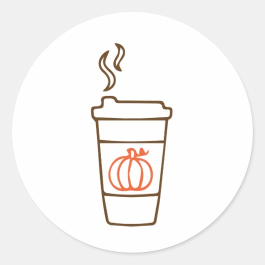 Kürbis-Kaffeetasse Runder Aufkleber (Vorderseite)