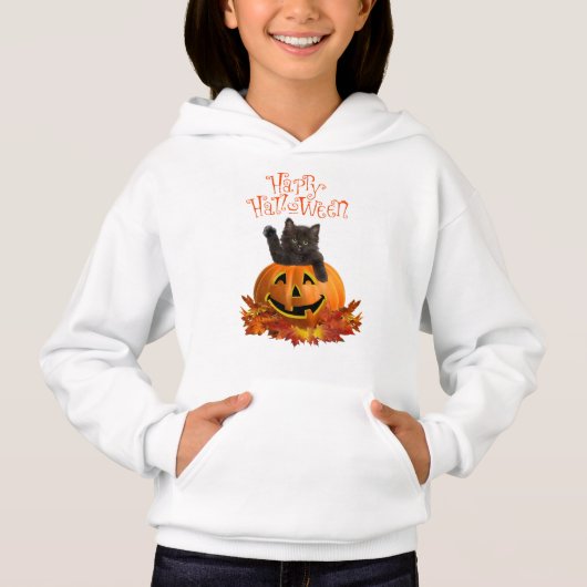 Kürbis Kitty Hoodie (Vorderseite)