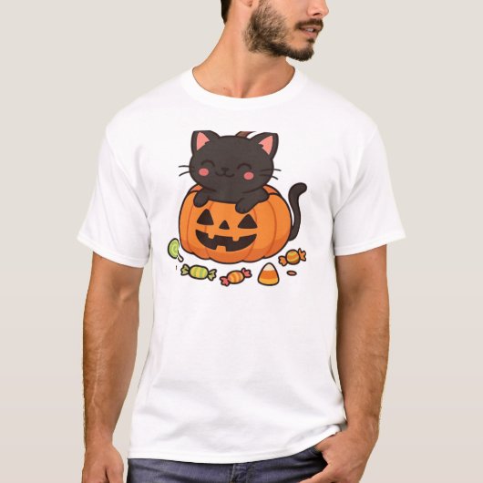 Kürbis-Kitty-Parade Essential T-Shirt (Vorderseite)