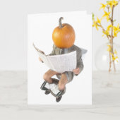 KÜRBIS-KOPF AUF TOILETTEN-Grußkarte Karte (Gelbe Blume)