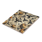 Kürbis, Krähen und Fledermäuse Halloween Muster (2 Fliese (Seite)