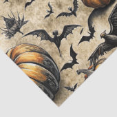 Kürbis, Krähen und Fledermäuse Halloween Muster (2 Seidenpapier (Detail)
