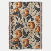 Kürbis, Krähen und Fledermausmuster Decke (Vorderseite Vertikal)