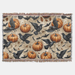 Kürbis, Krähen und Fledermausmuster Decke