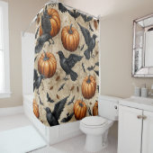 Kürbis, Krähen und Fledermausmuster Duschvorhang (Beispiel)