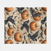 Kürbis, Krähen und Fledermausmuster Fleecedecke (Vorderseite (Horizontal))