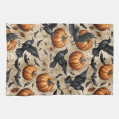 Kürbis, Krähen und Fledermausmuster Geschirrtuch (Horizontal)